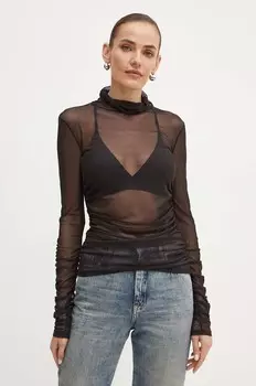 Рубашка Patrizia Pepe с длинными рукавами, черный