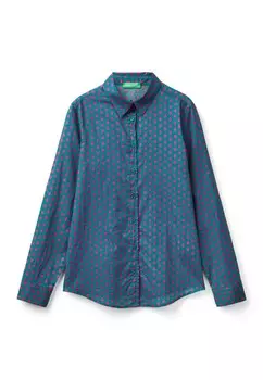 Рубашка PATTERNED United Colors of Benetton, фуксия