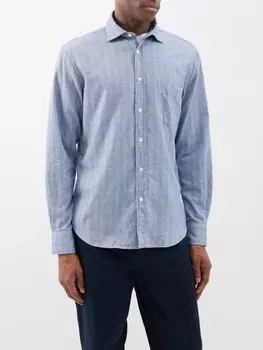 Рубашка paul из хлопка с узором «елочка» Hartford, синий