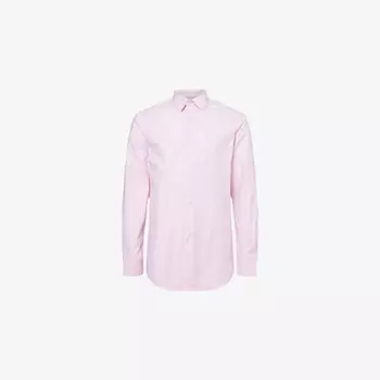 Рубашка Paul Smith из хлопка приталенного кроя с отложным воротником на пуговицах, розовый