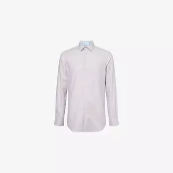 Рубашка Paul Smith из хлопка приталенного кроя с отложным воротником на пуговицах, серый