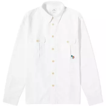 Рубашка Paul Smith в широкую полоску с зеброй, белый