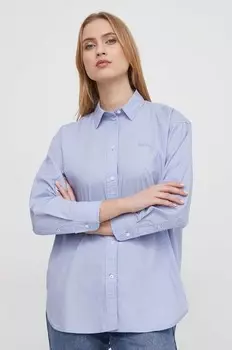 Рубашка PAULA из хлопка Pepe Jeans, синий