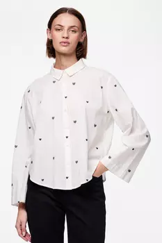 Рубашка Pcfredora Heart Ls PIECES, белый