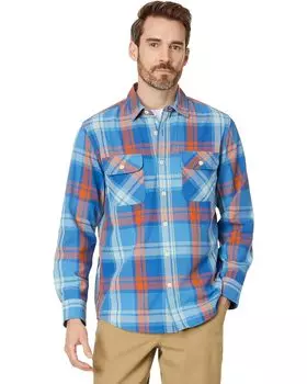 Рубашка Pendleton Beach Shack Shirt, цвет Faded Indigo/Fire Red Plaid