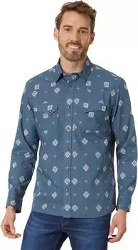 Рубашка Pendleton Laramie Shirt Long Sleeve, цвет Misty Blue