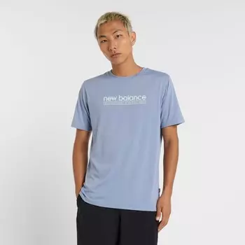 Рубашка performance new balance Heathertech, светло-синий