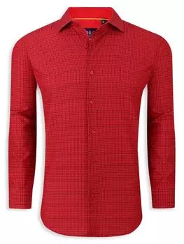 Рубашка Performance Slim Fit с рисунком Azaro Uomo, красный