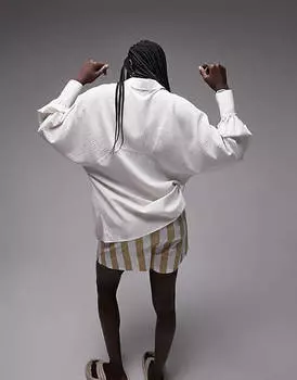 Рубашка песочного цвета из марли с угловой проймой Topshop