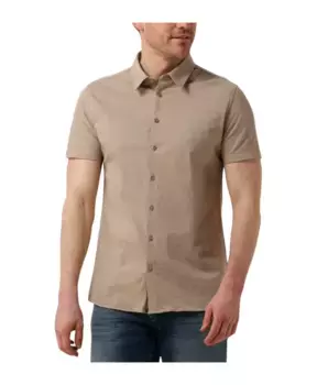 Рубашка песочного пике на пуговицах Pure Path, бежевый