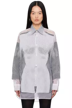 Рубашка petit grand с принтом в тонкую полоску и эффектом стройнящего силуэта Jean Paul Gaultier, мультиколор