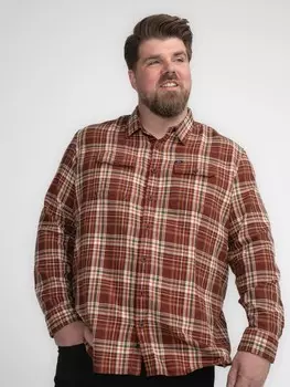 Рубашка Petrol Industries Karierte Hemd Plus Size Bristol, коричневый