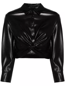 Рубашка Phebe из искусственной кожи alice + olivia, черный