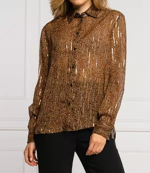 Рубашка Pinko smorzare regular fit, коричневый