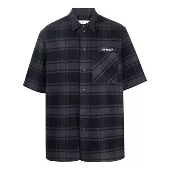Рубашка plaid casual short sleeve shirt black Off-White, мультиколор