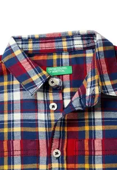 Рубашка PLAID United Colors of Benetton, красный