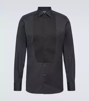 Рубашка plastron из хлопка Dolce&Gabbana, черный