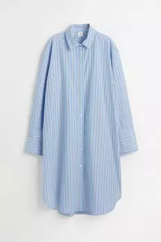 Рубашка-платье H&amp;M, голубой/полосатый