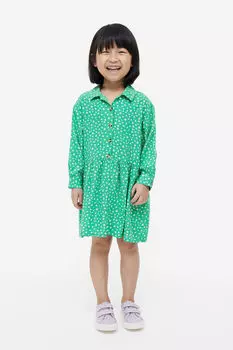 Рубашка-платье H&M, бирюзовый