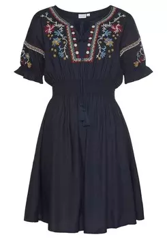 Рубашка-платье Lascana, морской синий/небесно-голубой