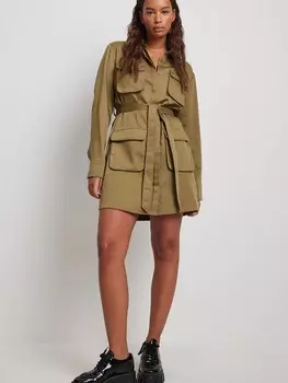 Рубашка-платье NA-KD, хаки