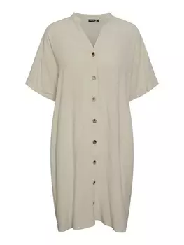 Рубашка-платье Pieces, бежевый