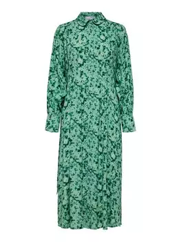 Рубашка-платье Selected Walda, зеленый/светло-зеленый/темно-зеленый