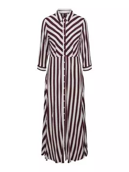 Рубашка-платье Y.A.S Savanna, бордо/белый