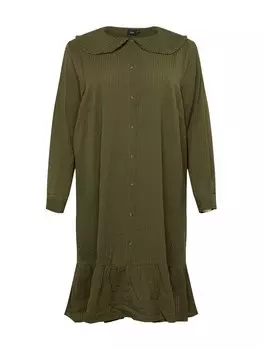 Рубашка-платье Zizzi LARU, темно-зеленый