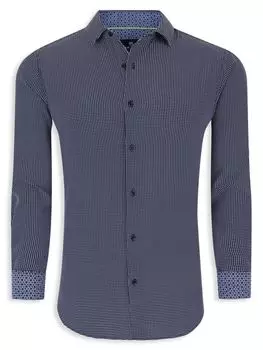 Рубашка-платок приталенного кроя на пуговицах Tom Baine, темно-синий