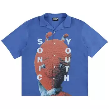 Рубашка Pleasures Alien Camp с воротником Синяя