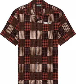 Рубашка Pleasures Hook Up Button Down Shirt 'Brown', коричневый