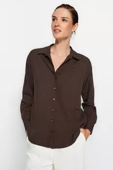 Рубашка плетеная Trendyol, темно-коричневый