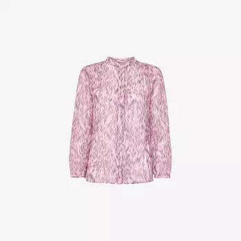 Рубашка плиссированная Whistles с длинным рукавом, розовый