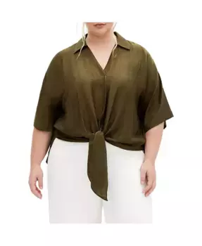 Рубашка Plus Size Rosie CITY CHIC, коричневый/бежевый