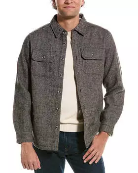 Рубашка Point Zero Minimal с узором «елочка», коричневый