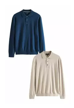 Рубашка поло 2 PACK REGULAR FIT Next, синий