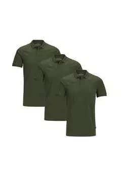 Рубашка поло 3 шт. в упаковке базовая Jack & Jones, зеленый
