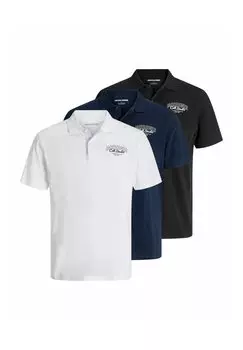 Рубашка поло 3ER-PACK Jack & Jones, черный