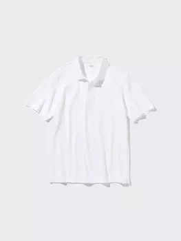 Рубашка-Поло Airism из хлопкового пике Uniqlo, цвет 00 белый