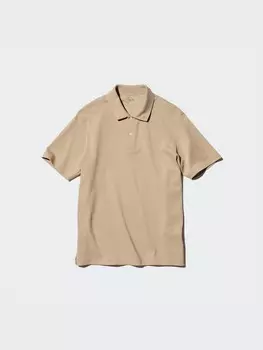 Рубашка-Поло Airism из хлопкового пике Uniqlo, цвет 32 бежевый