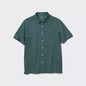 Рубашка-поло AIRism (открытый воротник) UNIQLO, серый