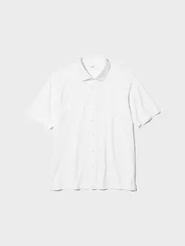 Рубашка поло airism с открытым воротом Uniqlo, белый