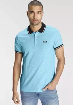 Рубашка-поло AJC с контрастными деталями на воротнике и рукавах, бирюзовый