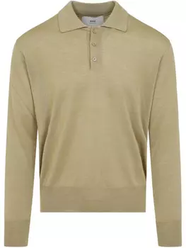 Рубашка-поло AMI Paris из тонкого трикотажа, нейтральный