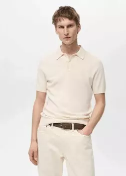 Рубашка поло ANDREW Mango, молочный