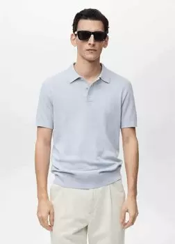 Рубашка поло ANDREW Mango, светло-голубой