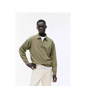 Рубашка-поло Arket мужская, хаки / зеленый