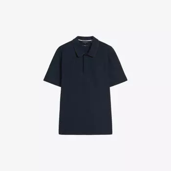 Рубашка-поло Aroue с замшевой отделкой Ted Baker, темно-синий