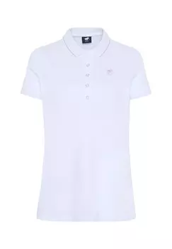 Рубашка-поло базового стиля с вышивкой-лейблом POLO SYLT, цвет 11-0601 Bright White